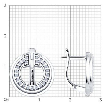Серьги Diamant 94-120-02271-1 вес 3.42 г серебро, фианит купить,NaN