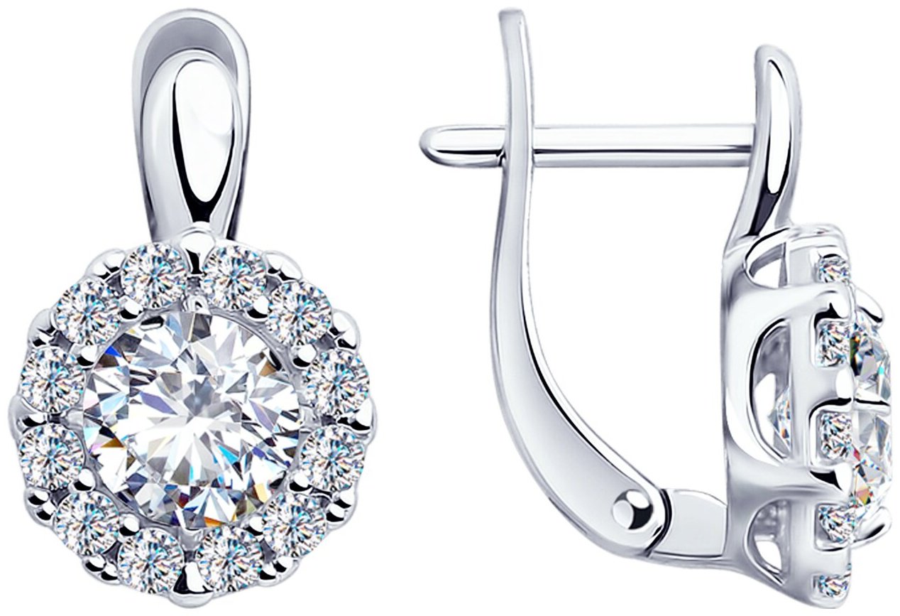Серьги Diamant 94-120-01647-1 вес 3.19 г серебро, фианит купить,NaN