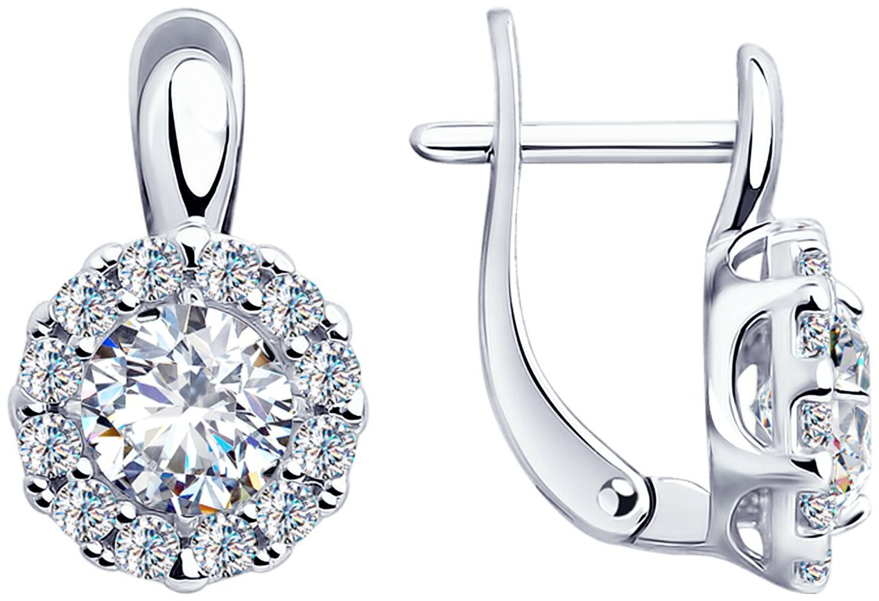 Серьги Diamant 94-120-01647-1 вес 3.19 г серебро, фианит купить,NaN