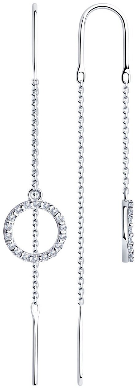 Серьги Diamant 94-123-01496-1_1,78 вес 1.78 г серебро, фианит купить,NaN