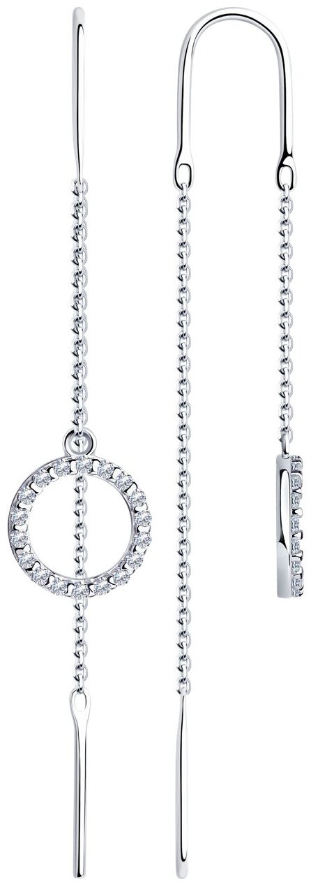 Серьги Diamant 94-123-01496-1_1,78 вес 1.78 г серебро, фианит купить,NaN