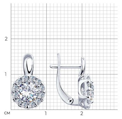 Серьги Diamant 94-120-01647-1 вес 3.19 г серебро, фианит купить,NaN