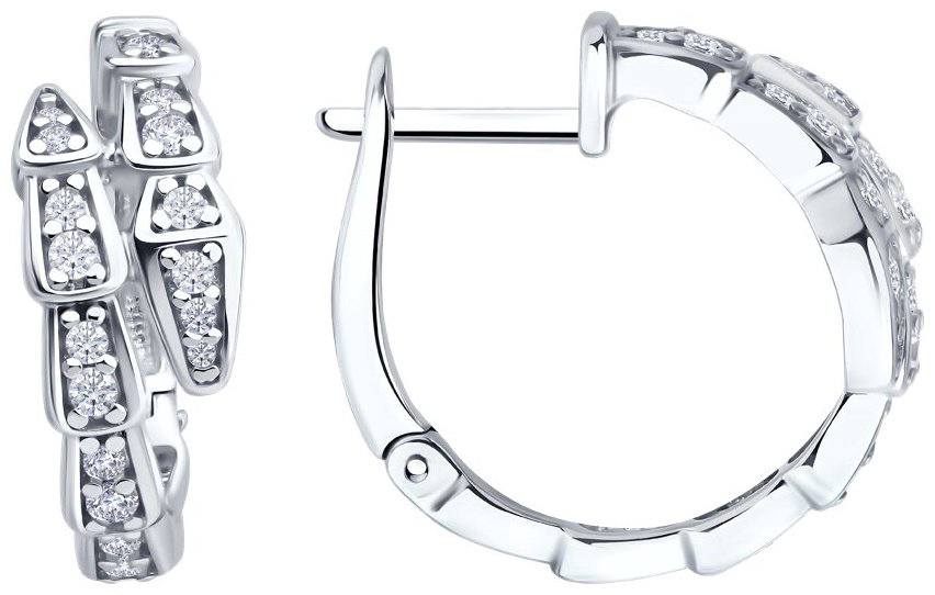 Серьги Diamant 94-120-02299-1 вес 5.75 г серебро, фианит купить,NaN