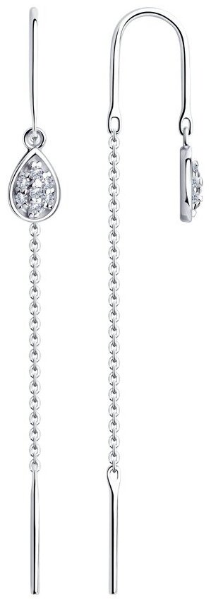 Серьги Diamant 94-123-01497-1 вес 1.34 г серебро, фианит купить,NaN