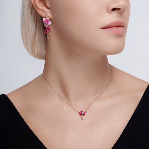 Серьги Diamant 93-121-01976-1 вес 5.8 г серебро, эмаль, фианит купить,NaN