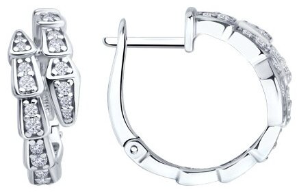 Серьги Diamant 94-120-02299-1 вес 5.87 г серебро, фианит купить,NaN