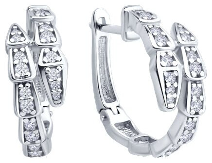 Серьги Diamant 94-120-02299-1 вес 5.87 г серебро, фианит купить,NaN