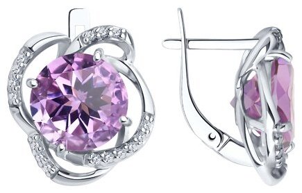 Серьги Diamant 94-320-01920-1 вес 5.5 г серебро, фианит купить,NaN