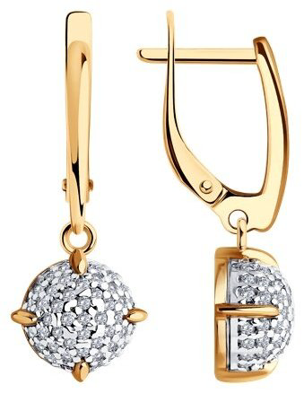 Серьги Diamant 93-121-01987-1 вес 3.75 г серебро, фианит купить,NaN