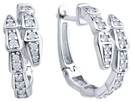 Серьги Diamant 94-120-02299-1 вес 5.93 г серебро, фианит купить,NaN