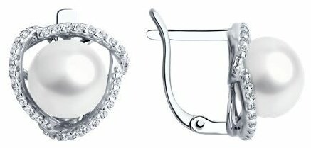 Серьги Diamant 94-320-01922-1 вес 3.7 г серебро, культивированный жемчуг купить,NaN