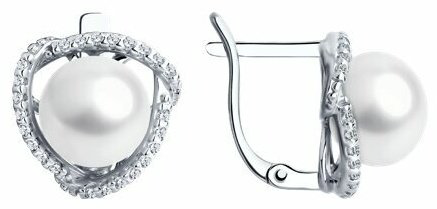 Серьги Diamant 94-320-01922-1 вес 3.7 г серебро, культивированный жемчуг купить,NaN