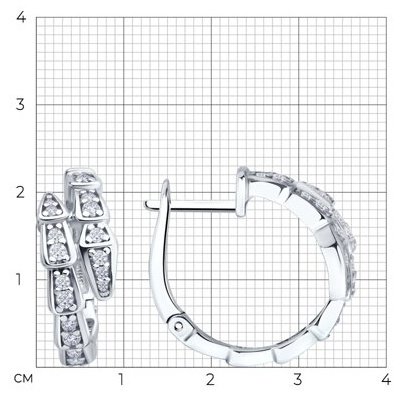 Серьги Diamant 94-120-02299-1 вес 5.93 г серебро, фианит купить,NaN