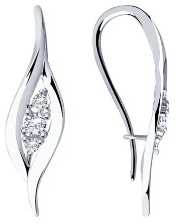 Серьги Diamant 94-120-00873-1 вес 2.49 г серебро, фианит купить,NaN