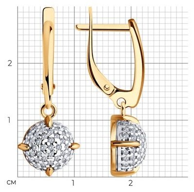 Серьги Diamant 93-121-01987-1 вес 3.75 г серебро, фианит купить,NaN
