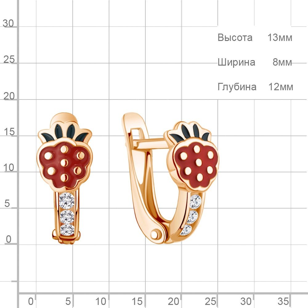 Серьги AQUAMARINE 49812А_a вес 1.56 г серебро, эмаль, фианит купить,NaN