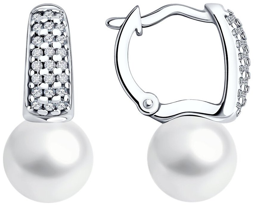Серьги Diamant 94-320-01955-1 вес 4.6 г серебро, фианит купить,NaN