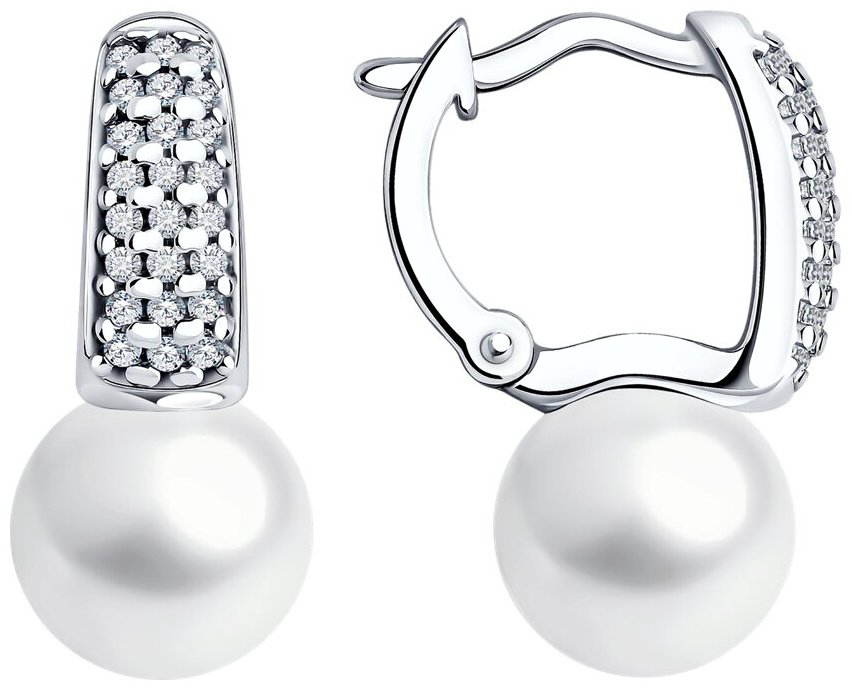 Серьги Diamant 94-320-01955-1 вес 4.6 г серебро, фианит купить,NaN