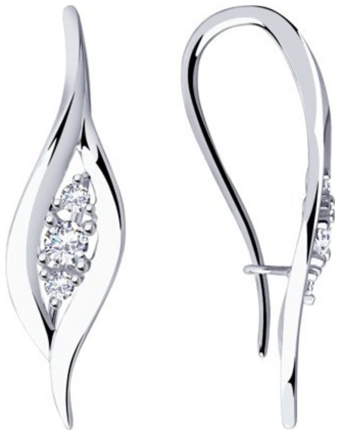 Серьги Diamant 94-120-00873-1 вес 2.61 г серебро, фианит купить,NaN