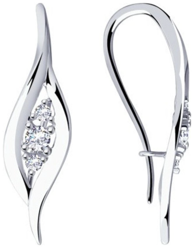 Серьги Diamant 94-120-00873-1 вес 2.61 г серебро, фианит купить,NaN