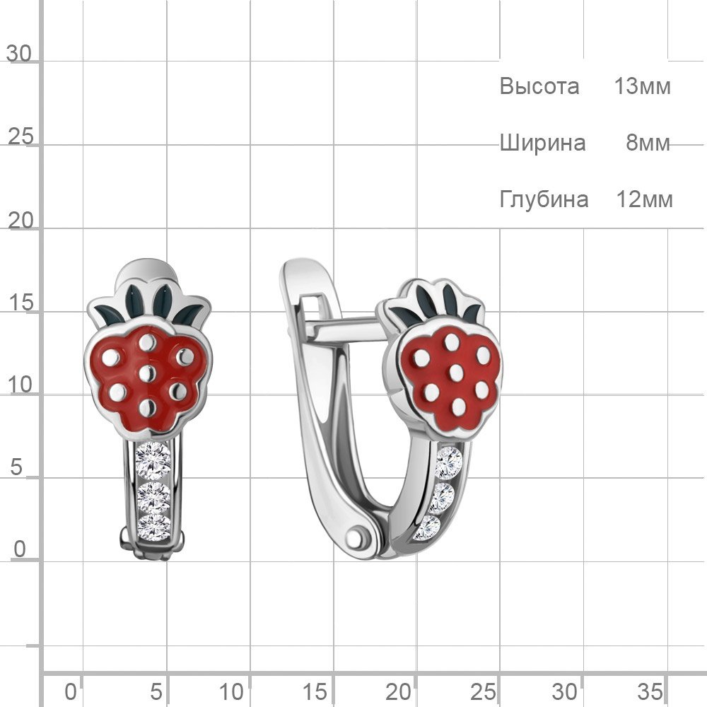 Серьги AQUAMARINE 49812А.5 вес 1.56 г серебро, эмаль купить,NaN