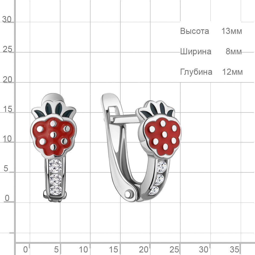 Серьги AQUAMARINE 49812А.5 вес 1.56 г серебро, эмаль купить,NaN