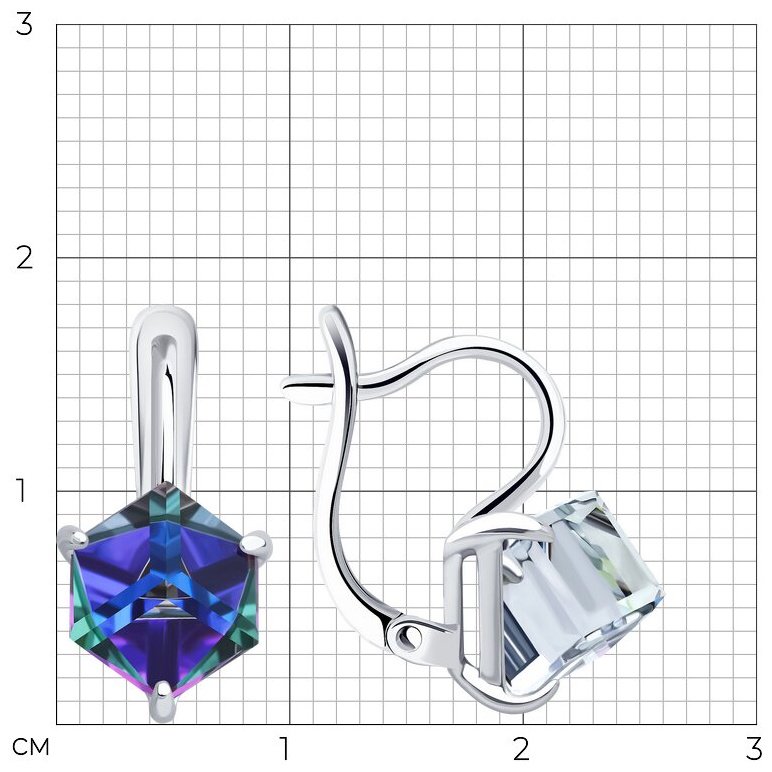 Серьги Diamant 94-120-02383-3 вес 3.075 г серебро, кристалл Swarovski купить,NaN