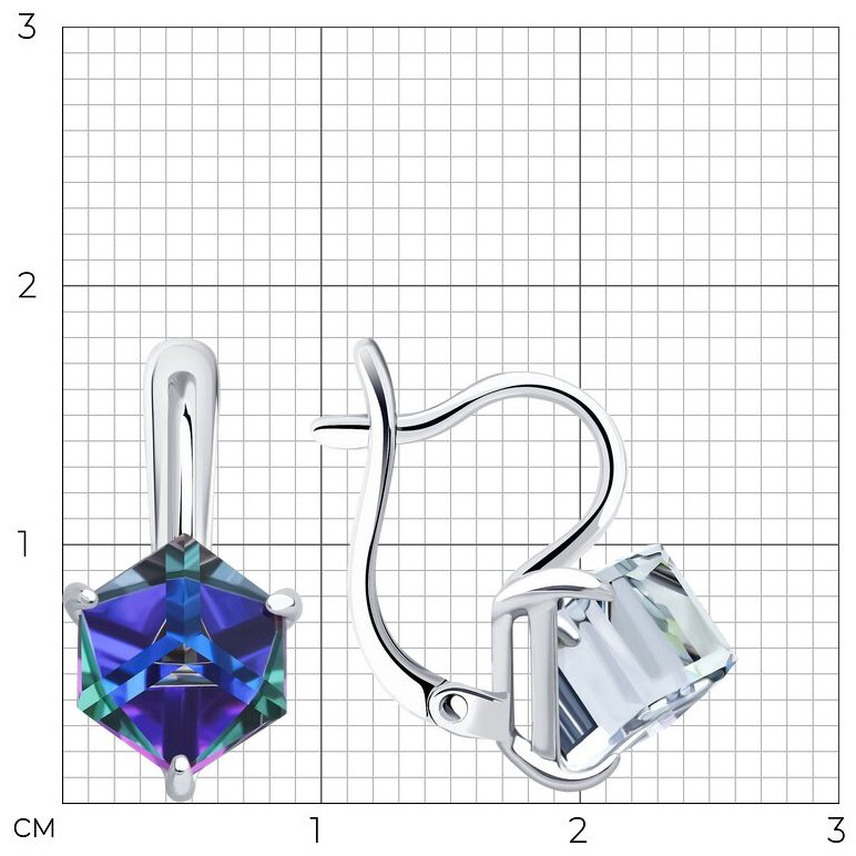 Серьги Diamant 94-120-02383-3 вес 3.075 г серебро, кристалл Swarovski купить,NaN