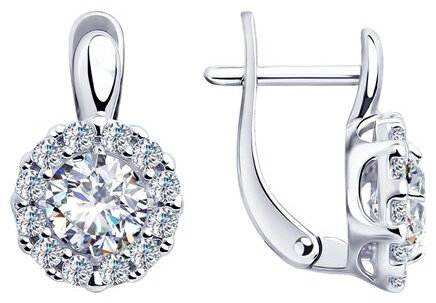 Серьги Diamant 94-120-01647-1 вес 3.31 г серебро, фианит купить,NaN