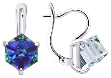 Серьги Diamant 94-120-02383-3 вес 3.1 г серебро, нанокристалл купить,NaN