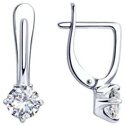 Серьги Diamant 94-120-01648-1 вес 2.2 г серебро, фианит купить,NaN
