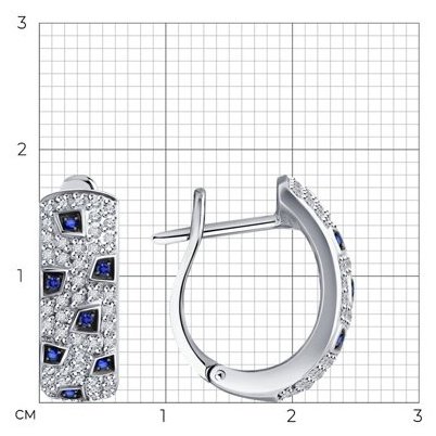 Серьги SOKOLOV 2021178-3 вес 4.46 г золото, сапфир купить,NaN