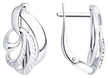 Серьги Diamant 94-120-00880-1 вес 3.2 г серебро, без вставок купить,NaN