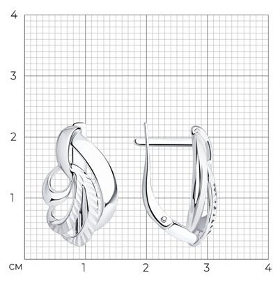 Серьги Diamant 94-120-00880-1 вес 3.2 г серебро, без вставок купить,NaN