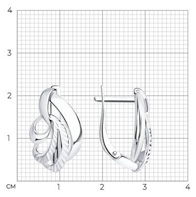 Серьги Diamant 94-120-00880-1 вес 3.2 г серебро, без вставок купить,NaN