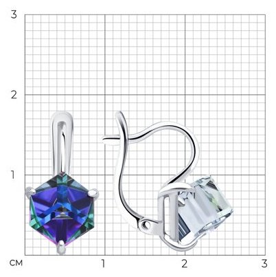 Серьги Diamant 94-120-02383-3 вес 3.1 г серебро, нанокристалл купить,NaN