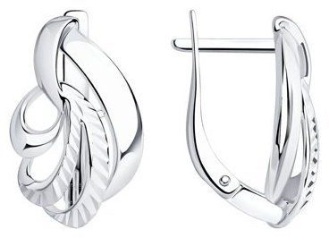 Серьги Diamant 94-120-00880-1 вес 3.26 г серебро, без вставок купить,NaN