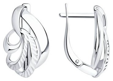 Серьги Diamant 94-120-00880-1 вес 3.26 г серебро, без вставок купить,NaN