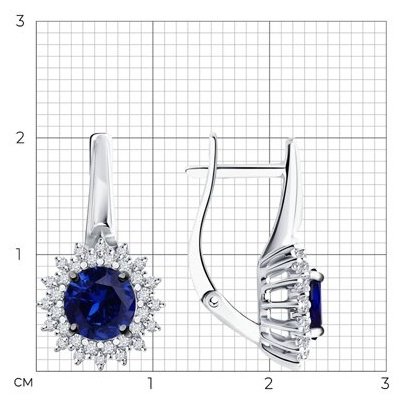 Серьги SOKOLOV 2021188-3 вес 3.93 г золото, сапфир купить,NaN