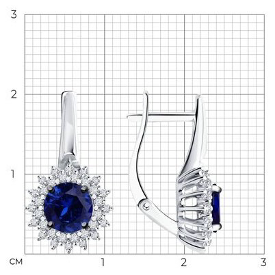 Серьги SOKOLOV 2021188-3 вес 3.93 г золото, сапфир купить,NaN