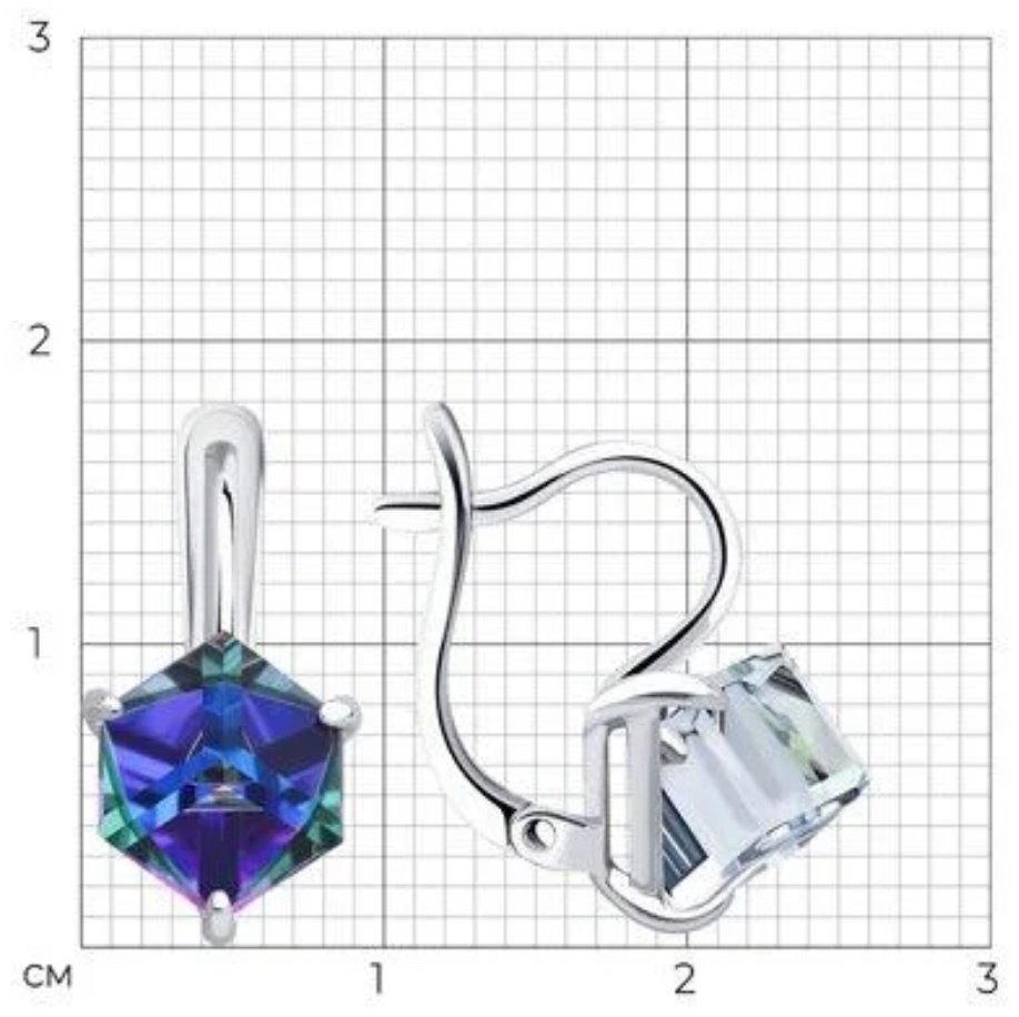 Серьги Diamant 94-120-02383-3 вес 3.11 г серебро, кристалл Swarovski купить,NaN