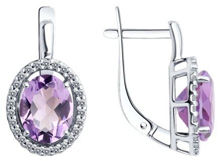 Серьги Diamant 94-320-01999-2 вес 3.24 г серебро, фианит купить,NaN