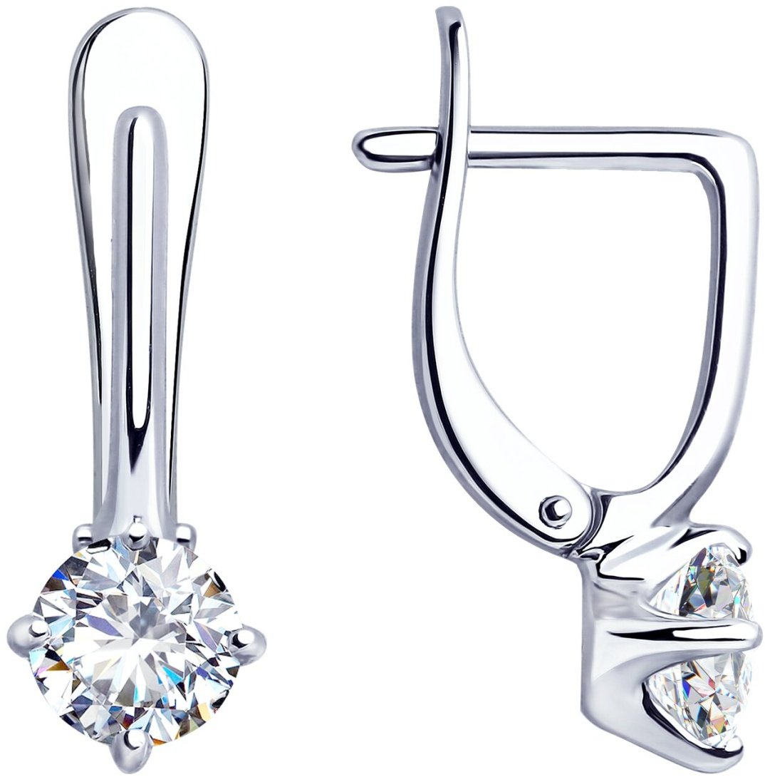 Серьги Diamant 94-120-01648-1 вес 2.26 г серебро, фианит купить,NaN