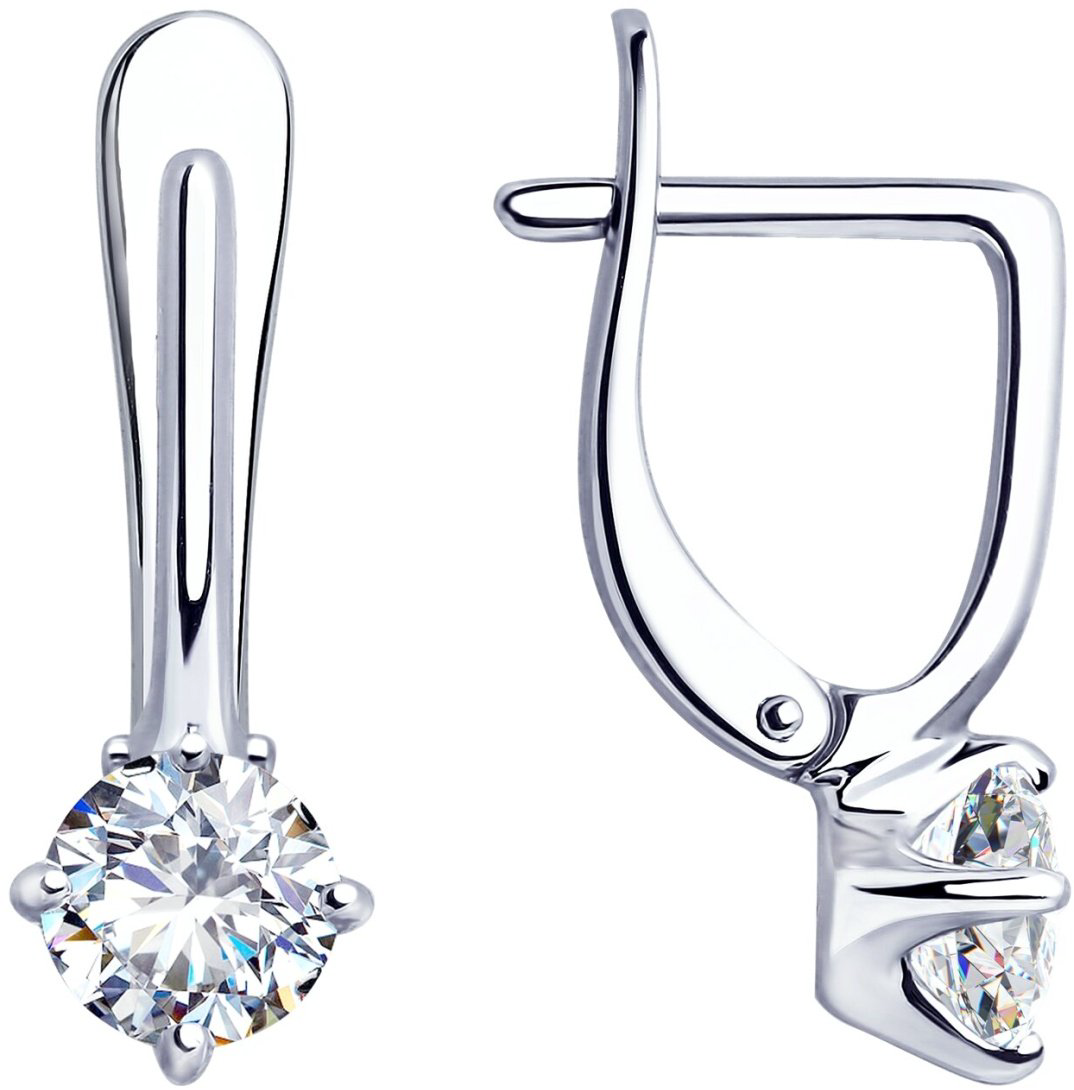 Серьги Diamant 94-120-01648-1 вес 2.26 г серебро, фианит купить,NaN