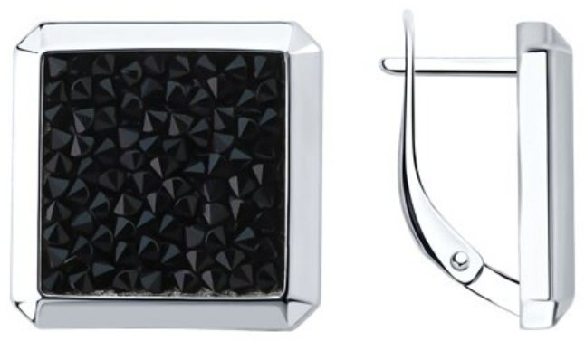 Серьги Diamant 94-120-02387-1 вес 10.4 г серебро, кристалл купить,NaN