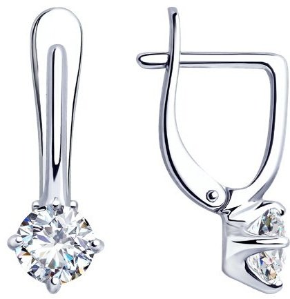 Серьги Diamant 94-120-01648-1 вес 2.27 г серебро, фианит купить,NaN