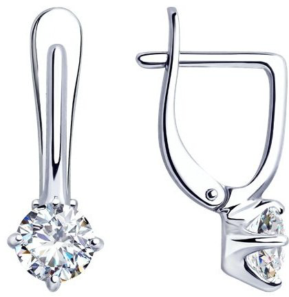 Серьги Diamant 94-120-01648-1 вес 2.27 г серебро, фианит купить,NaN