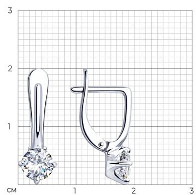 Серьги Diamant 94-120-01648-1 вес 2.27 г серебро, фианит купить,NaN