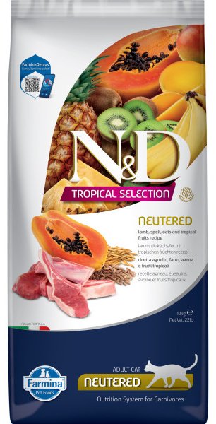 Корм Farmina N&D Tropical Selection Cat для стерилизованных кошек ягоды, ягненок, фрукты 10 кг купить,NaN