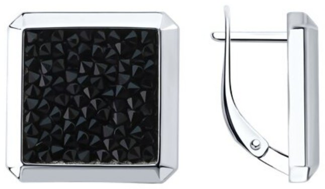 Серьги Diamant 94-120-02387-1 вес 10.5 г серебро, кристалл купить,NaN